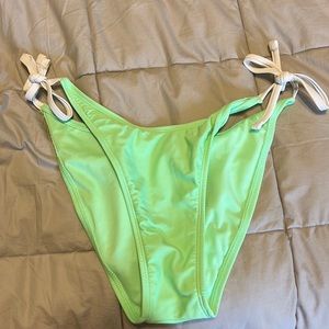green and white bikini bottoms
